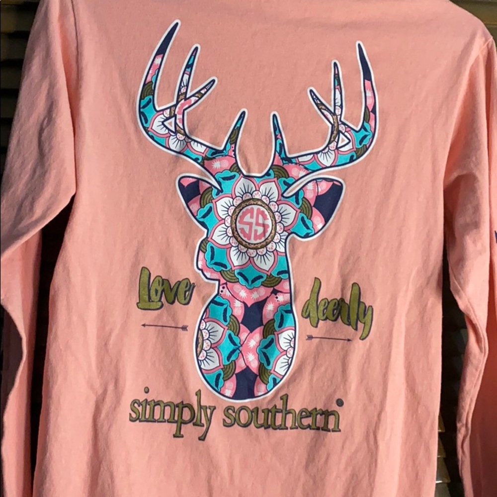 Simply Southern Coral “Love Deerly” Long Sleeve